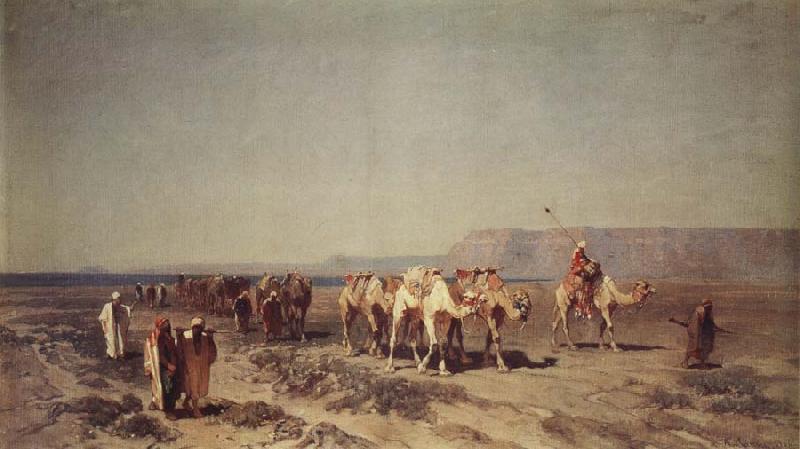 Alberto Pasini Caravan on the Shores of the Red Sea oil painting picture